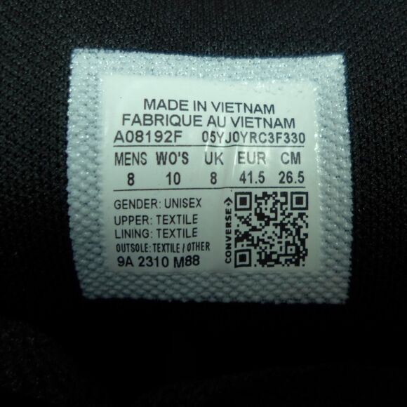 Converse Chuck Taylor All Star High Street OX Womans Size 10 Shoes Black A08192F - Picture 8 of 8